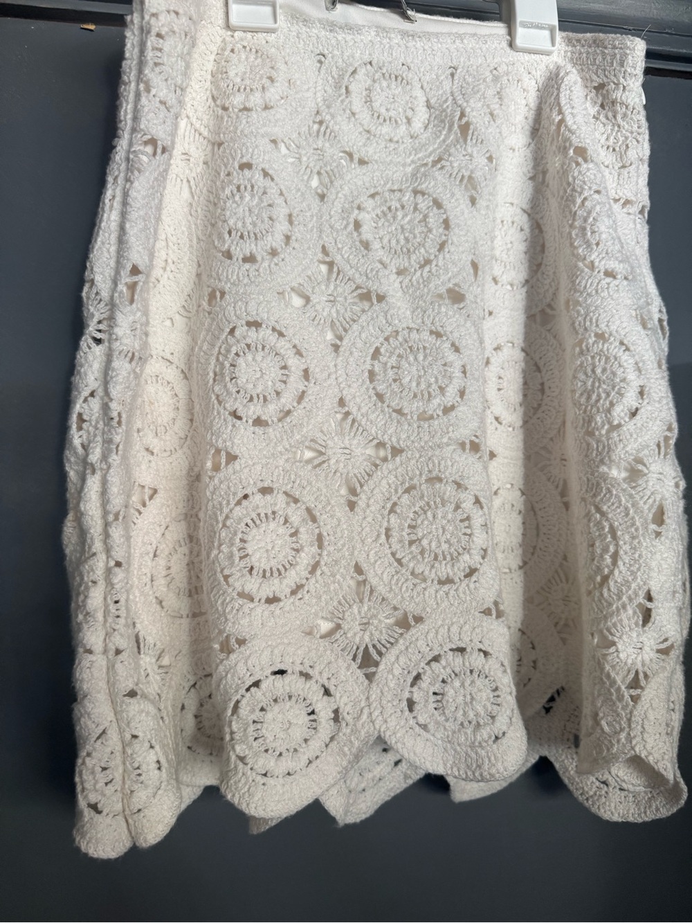 Abercrombie & Fitch Crochet Knit Mini Skirt -Cream Size Small